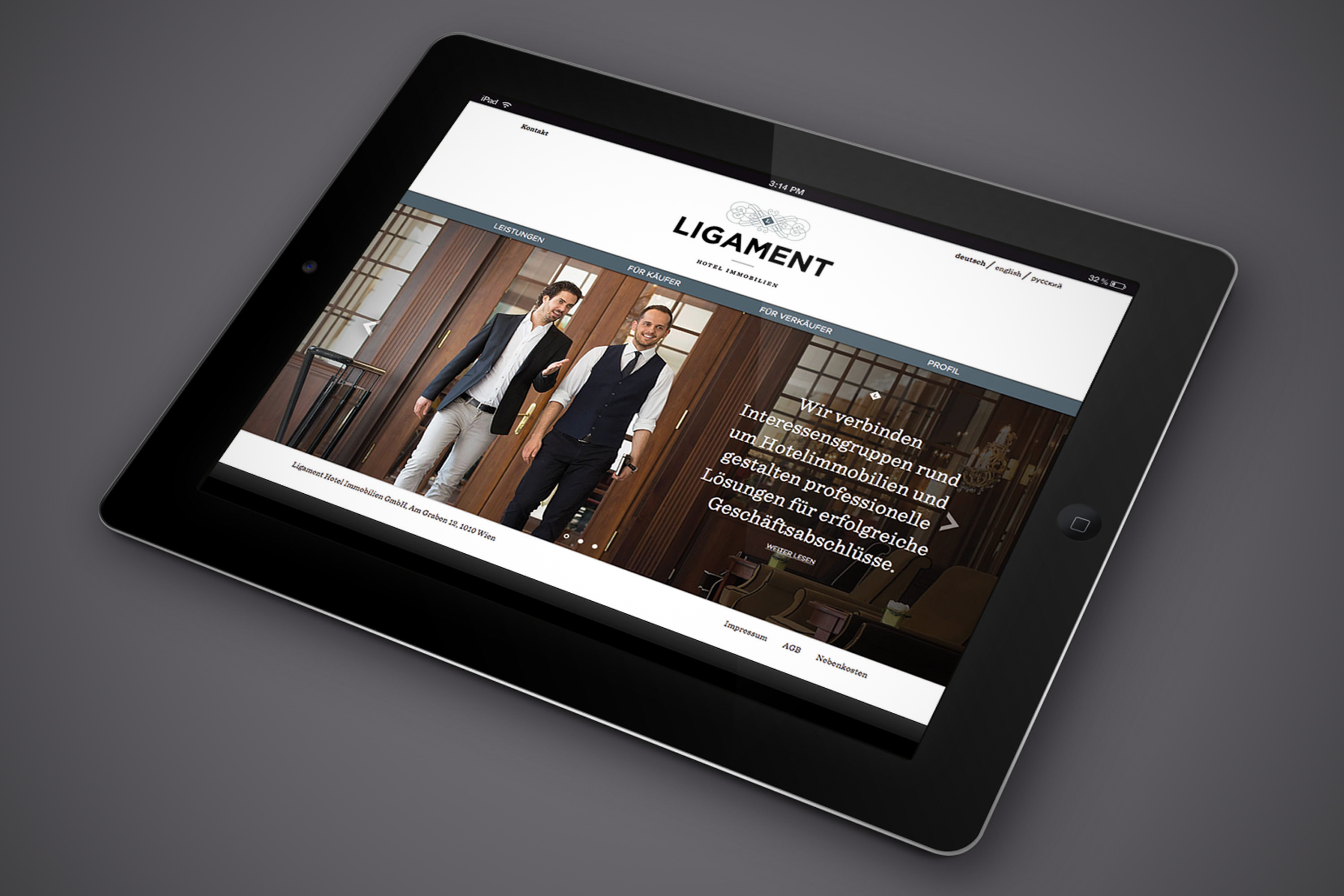 Design iPad Website Branding Hofegger Ligament