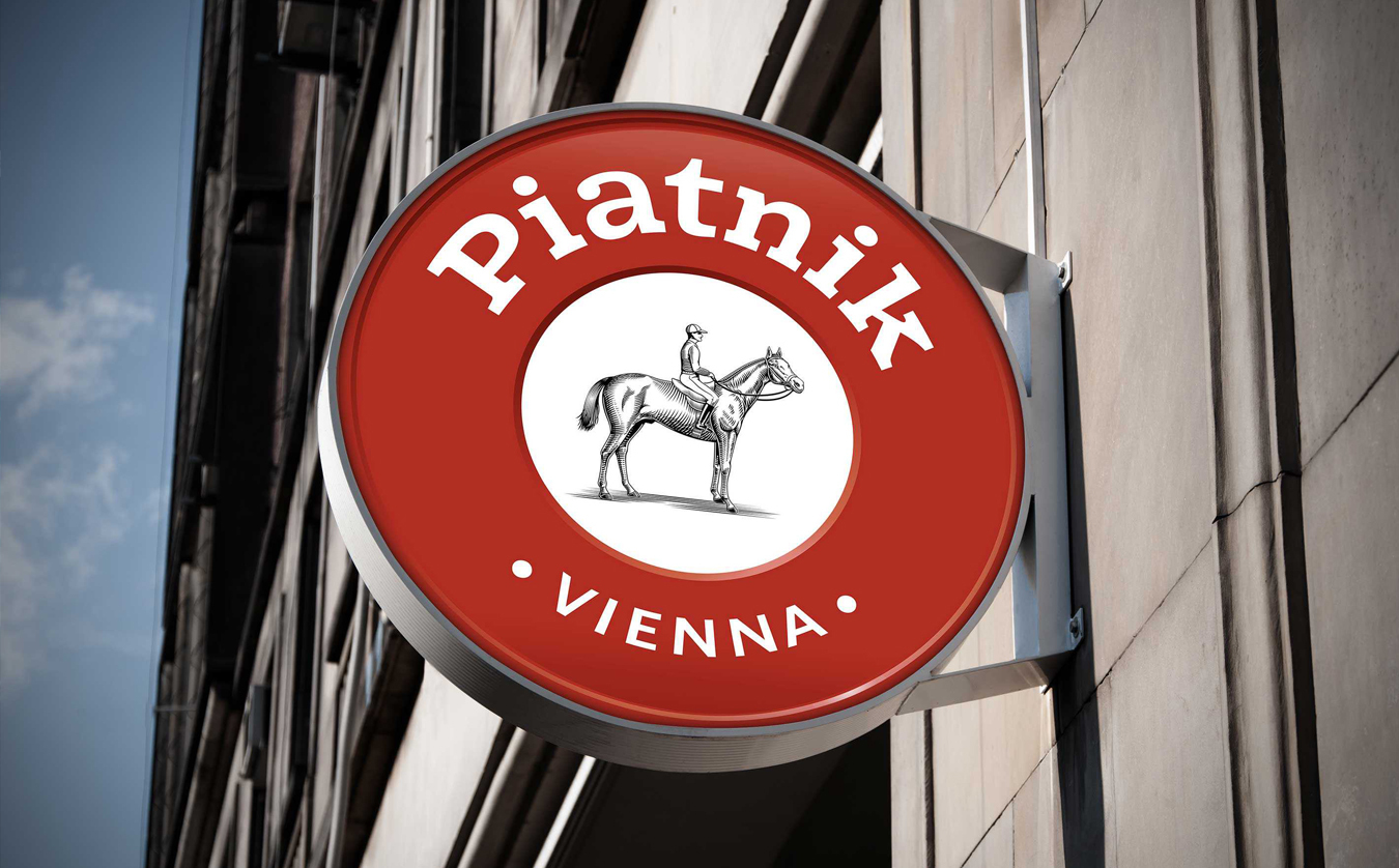 Logo Branding Corporate Design Piatnik Schild Beschilderung Wien